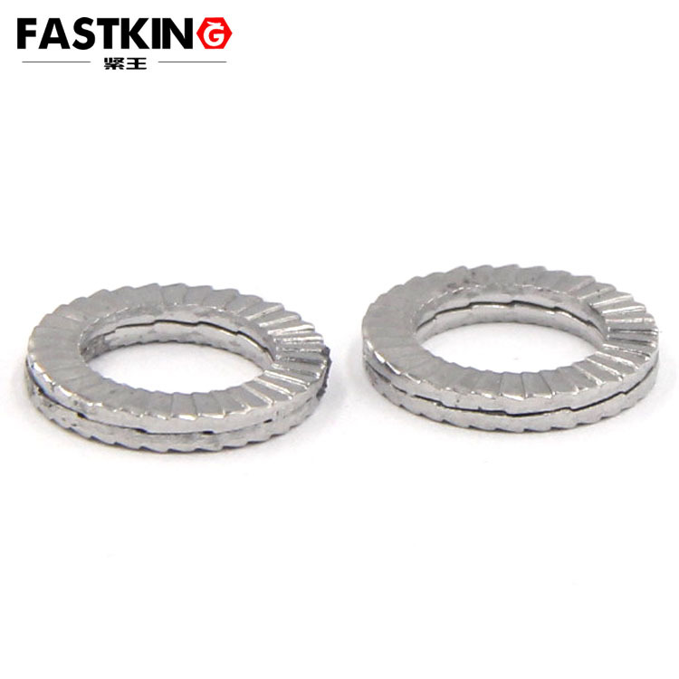 Double-stacked locking washers, double-sided embossed washers, self-locking washers